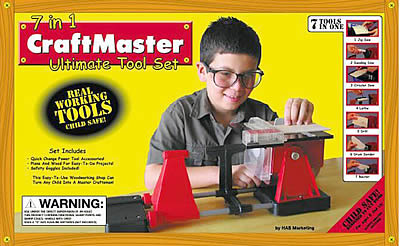Craftmaster Ultimate Tool Set with boy demonstrating 